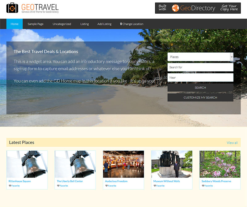 Geodirectory | Geo Travel Genesis Child